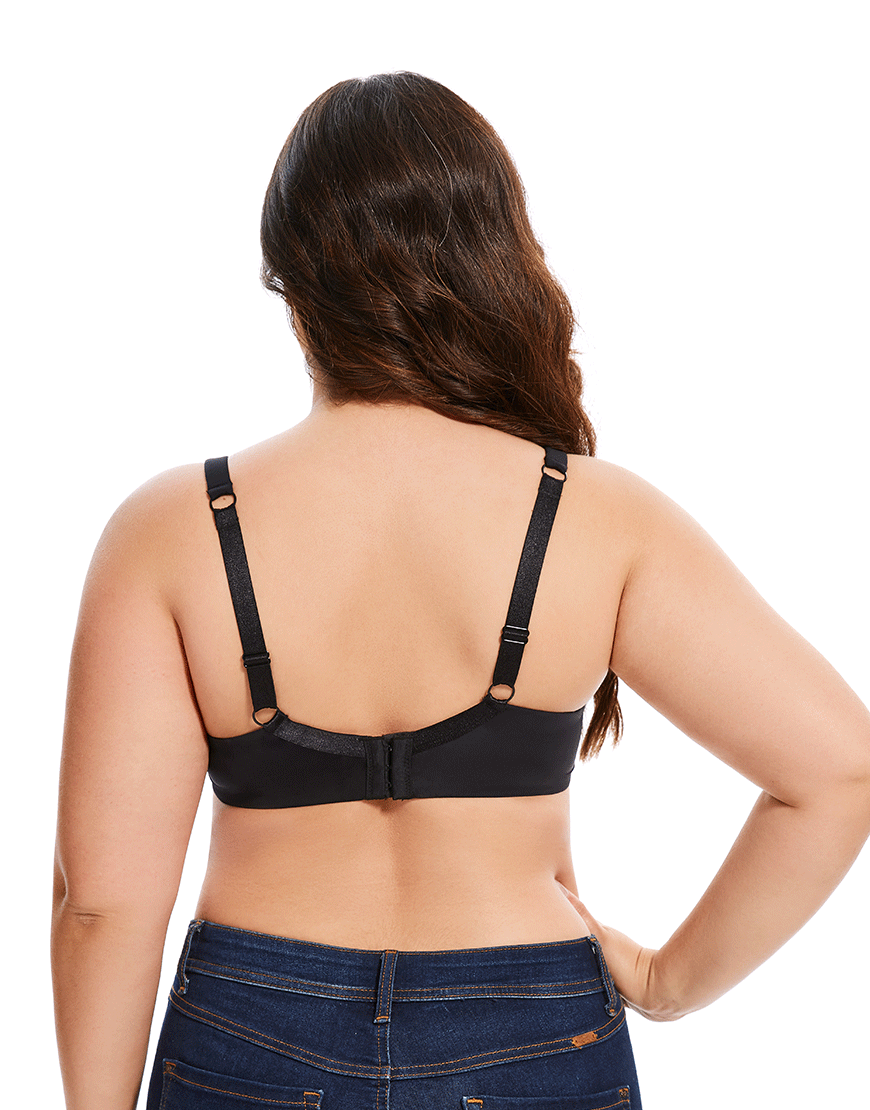 Mesh Curvy Lightly Padded T-Shirt Bra -BLACK