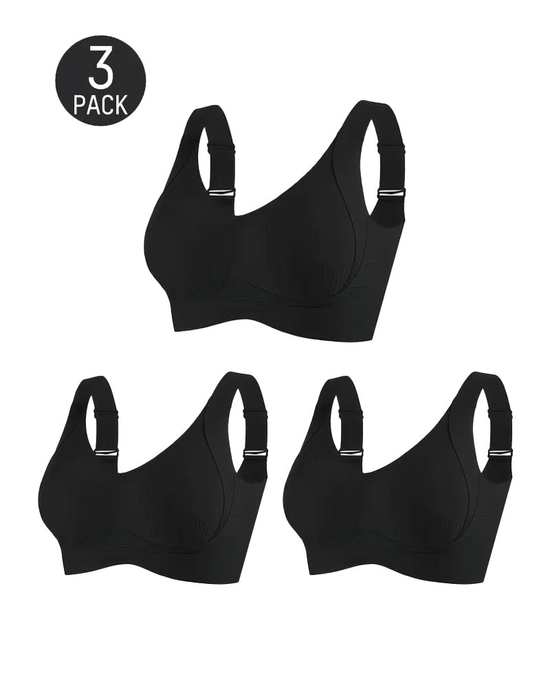 Solid Color Four Rows Adjustable Wireless Women's Bra